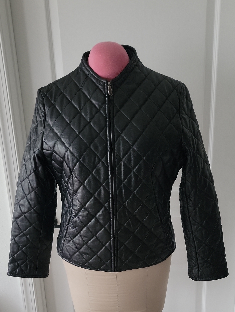 Marcia Collectiin Quilted Black Leather Jacket - Women's